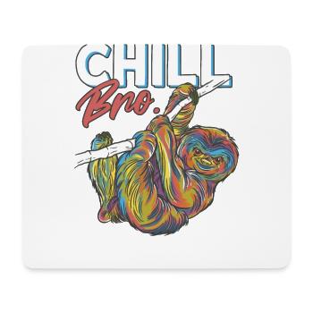 Sloth Chill Bro C’est comme ça - Tapis de souris (format paysage) - blanc - Devant