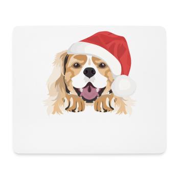 King Charles Spaniel Merry Christmas - Mouse Pad (horizontal) - white - Front