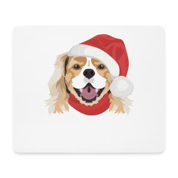 King Charles Spaniel Merry Christmas - Mouse Pad (horizontal) - white - Front