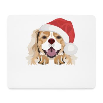 King Charles Spaniel Merry Christmas - Mouse Pad (horizontal) - white - Front