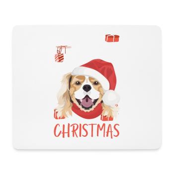 King Charles Spaniel Merry Christmas - Mouse Pad (horizontal) - white - Front
