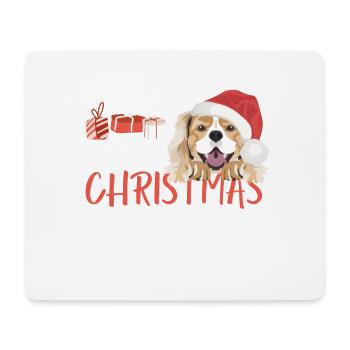 King Charles Spaniel Merry Christmas - Mouse Pad (horizontal) - white - Front