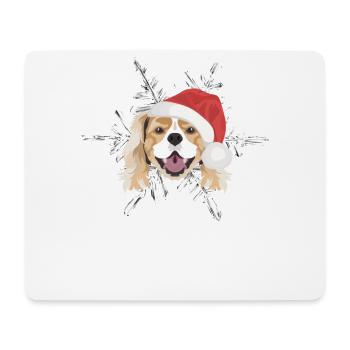 King Charles Spaniel Merry Christmas - Mouse Pad (horizontal) - white - Front