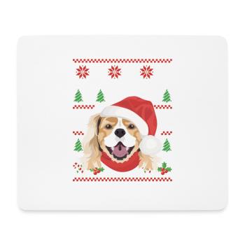 King Charles Spaniel Merry Christmas - Mouse Pad (horizontal) - white - Front