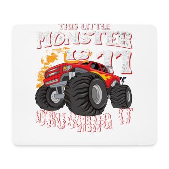 11e anniversaire plaisante ce petit camion monstre - Tapis de souris (format paysage) - blanc - Devant