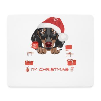 Marché de Noël du teckel - Tapis de souris (format paysage) - blanc - Devant