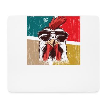 Big Hen Cool Poulet - Tapis de souris (format paysage) - blanc - Devant