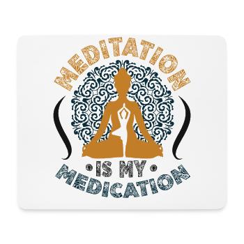 La méditation est mon médicament Kundalini Yoga - Tapis de souris (format paysage) - blanc - Devant