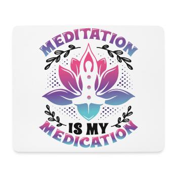 La méditation est mon médicament Kundalini Yoga - Tapis de souris (format paysage) - blanc - Devant
