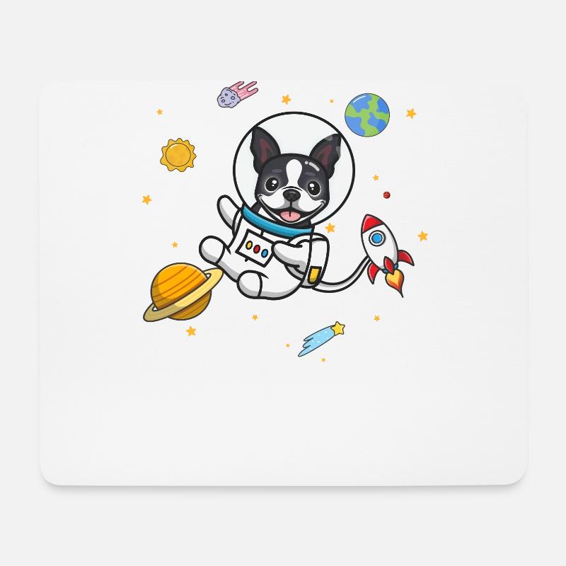 Boston Terrier - Mousepad (Querformat) - Weiß