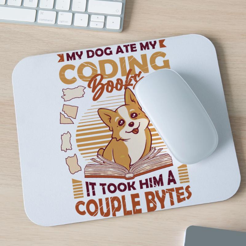 Hund Bytes Code Computer Witz Programmierung Mousepad (Querformat)