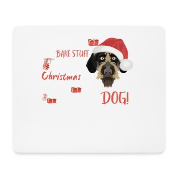 German Wirehair Joyeux Noël - Tapis de souris (format paysage) - blanc - Devant