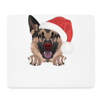 German Shepherd Merry Christmas - Mouse Pad (horizontal) - white - Front