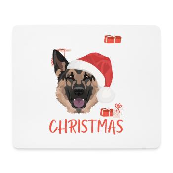 German Shepherd Merry Christmas - Mouse Pad (horizontal) - white - Front