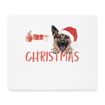 German Shepherd Merry Christmas - Mouse Pad (horizontal) - white - Front