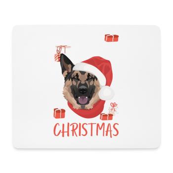 German Shepherd Merry Christmas - Mouse Pad (horizontal) - white - Front