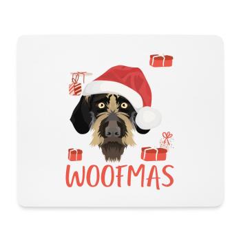 German Wirehair Joyeux Noël - Tapis de souris (format paysage) - blanc - Devant
