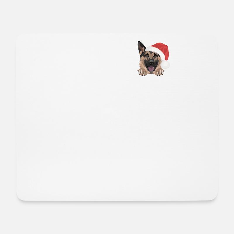 Deutscher Schäferhund Frohe Weihnachten - Mousepad (Querformat) - Weiß
