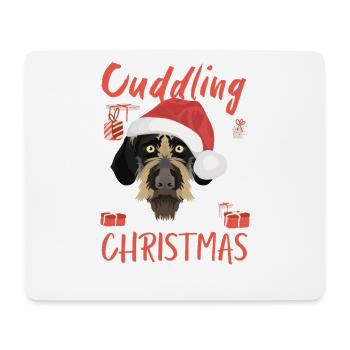 German Wirehair Joyeux Noël - Tapis de souris (format paysage) - blanc - Devant