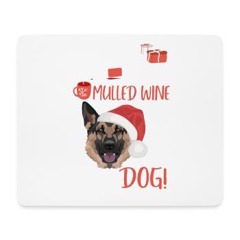 Berger allemand Vin chaud Noël - Tapis de souris (format paysage) - blanc - Devant