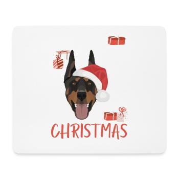 Dobermann Frohe Weihnachten - Mousepad (Querformat) - Weiß - Vorne