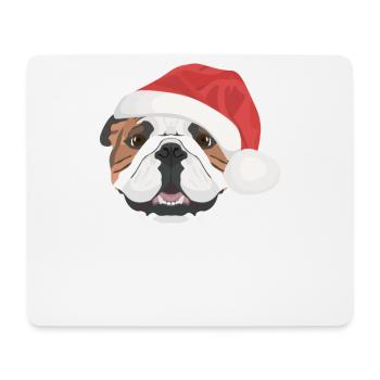 Bouledogue anglais Joyeux Noël - Tapis de souris (format paysage) - blanc - Devant