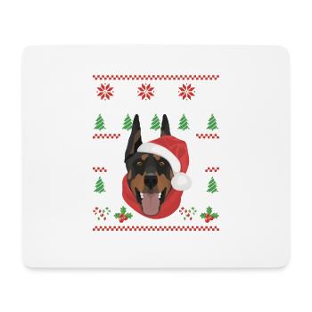 Dobermann Frohe Weihnachten - Mousepad (Querformat) - Weiß - Vorne