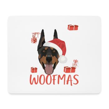 Dobermann Frohe Weihnachten - Mousepad (Querformat) - Weiß - Vorne