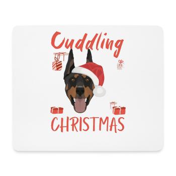 Dobermann Frohe Weihnachten - Mousepad (Querformat) - Weiß - Vorne