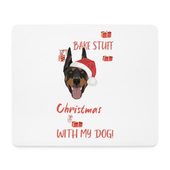 Dobermann Frohe Weihnachten - Mousepad (Querformat) - Weiß - Vorne