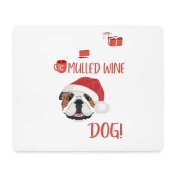 Bouledogue anglais vin chaud Noël - Tapis de souris (format paysage) - blanc - Devant