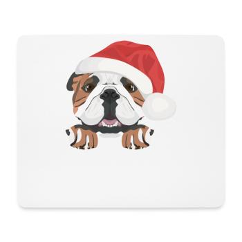 English Bulldog Merry Christmas - Mouse Pad (horizontal) - white - Front