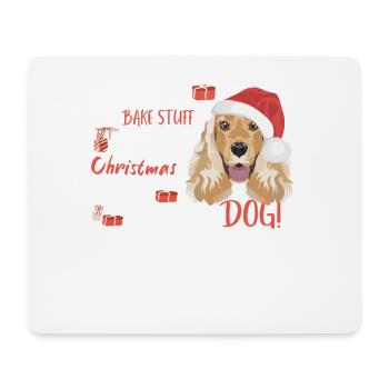 Deutsch Cocker Spaniel Joyeux Noël - Tapis de souris (format paysage) - blanc - Devant