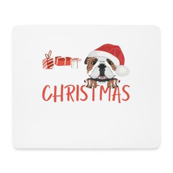 English Bulldog Merry Christmas - Mouse Pad (horizontal) - white - Front