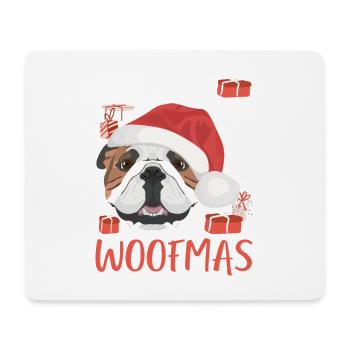 Englische Bulldogge Frohe Weihnachten - Mousepad (Querformat) - Weiß - Vorne
