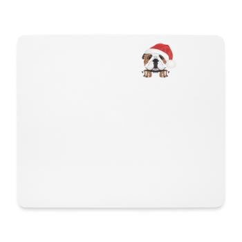 Bouledogue anglais Joyeux Noël - Tapis de souris (format paysage) - blanc - Devant