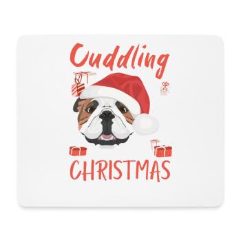 Bouledogue anglais Joyeux Noël - Tapis de souris (format paysage) - blanc - Devant