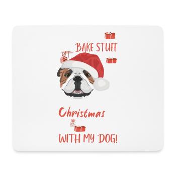Englische Bulldogge Frohe Weihnachten - Mousepad (Querformat) - Weiß - Vorne