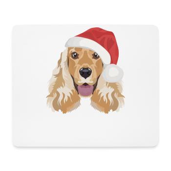 Deutsch Cocker Spaniel Joyeux Noël - Tapis de souris (format paysage) - blanc - Devant