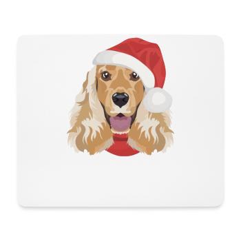 Deutsch Cocker Spaniel Joyeux Noël - Tapis de souris (format paysage) - blanc - Devant