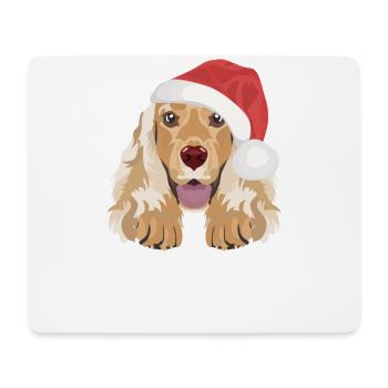 Deutsch Cocker Spaniel Joyeux Noël - Tapis de souris (format paysage) - blanc - Devant