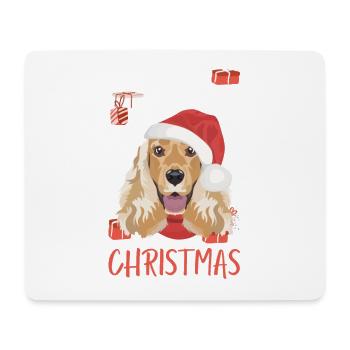 Deutsch Cocker Spaniel Joyeux Noël - Tapis de souris (format paysage) - blanc - Devant