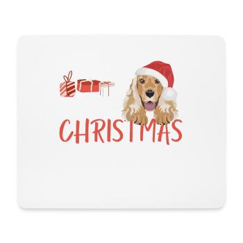 Deutsch Cocker Spaniel Joyeux Noël - Tapis de souris (format paysage) - blanc - Devant