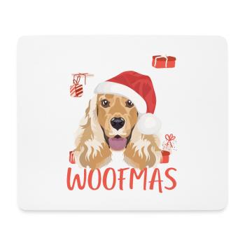 Deutsch Cocker Spaniel Joyeux Noël - Tapis de souris (format paysage) - blanc - Devant