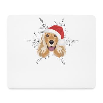 Deutsch Cocker Spaniel Joyeux Noël - Tapis de souris (format paysage) - blanc - Devant