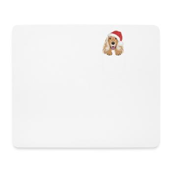 Deutsch Cocker Spaniel Joyeux Noël - Tapis de souris (format paysage) - blanc - Devant