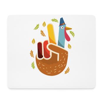Peace Turkey Thanksgiving Fall Season Pumpkin - Tapis de souris (format paysage) - blanc - Devant