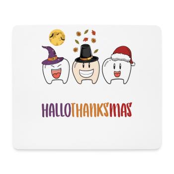 Joyeux Hallothanksmas Thanksgiving Dentiste Dentaire - Tapis de souris (format paysage) - blanc - Devant
