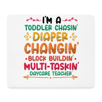 Kleinkind Jagt Windel Wechselnde Tagesmutter - Mousepad (Querformat) - Weiß - Vorne