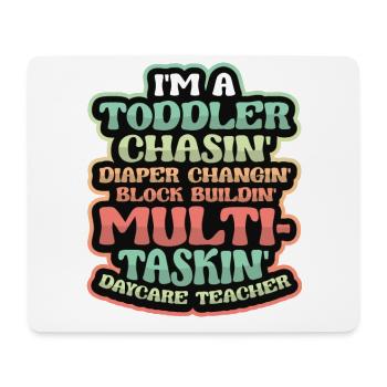 Kleinkind Jagt Windel Wechselnde Tagesmutter - Mousepad (Querformat) - Weiß - Vorne